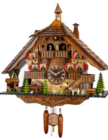 Reloj de cucu cuarzo MUSICAL,  reloj de cuco Selva Negra 50cm LEÑADOR, reloj de cuco 489-QMT impresionante