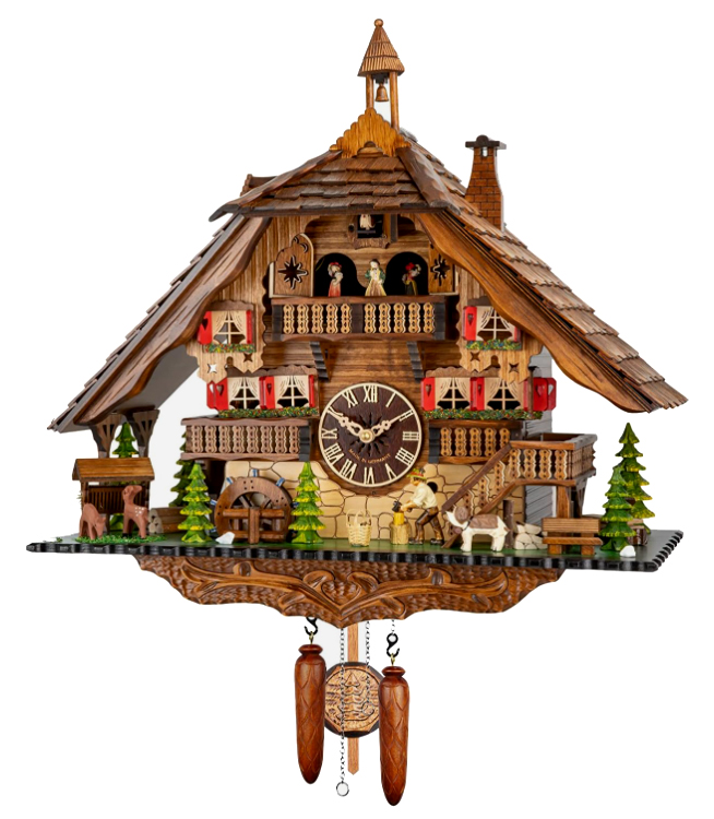 Reloj de cucu, espectacular, cuarzo MUSICAL, BLANCO, ALSACE precioso reloj  de cuco madera 35cm envío GRATIS - RelojesDECO