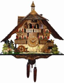 Reloj de cucu cuarzo MUSICAL,  reloj de cuco Selva Negra 50cm ALPINISTA, reloj de cuco 48912-QMT impresionante