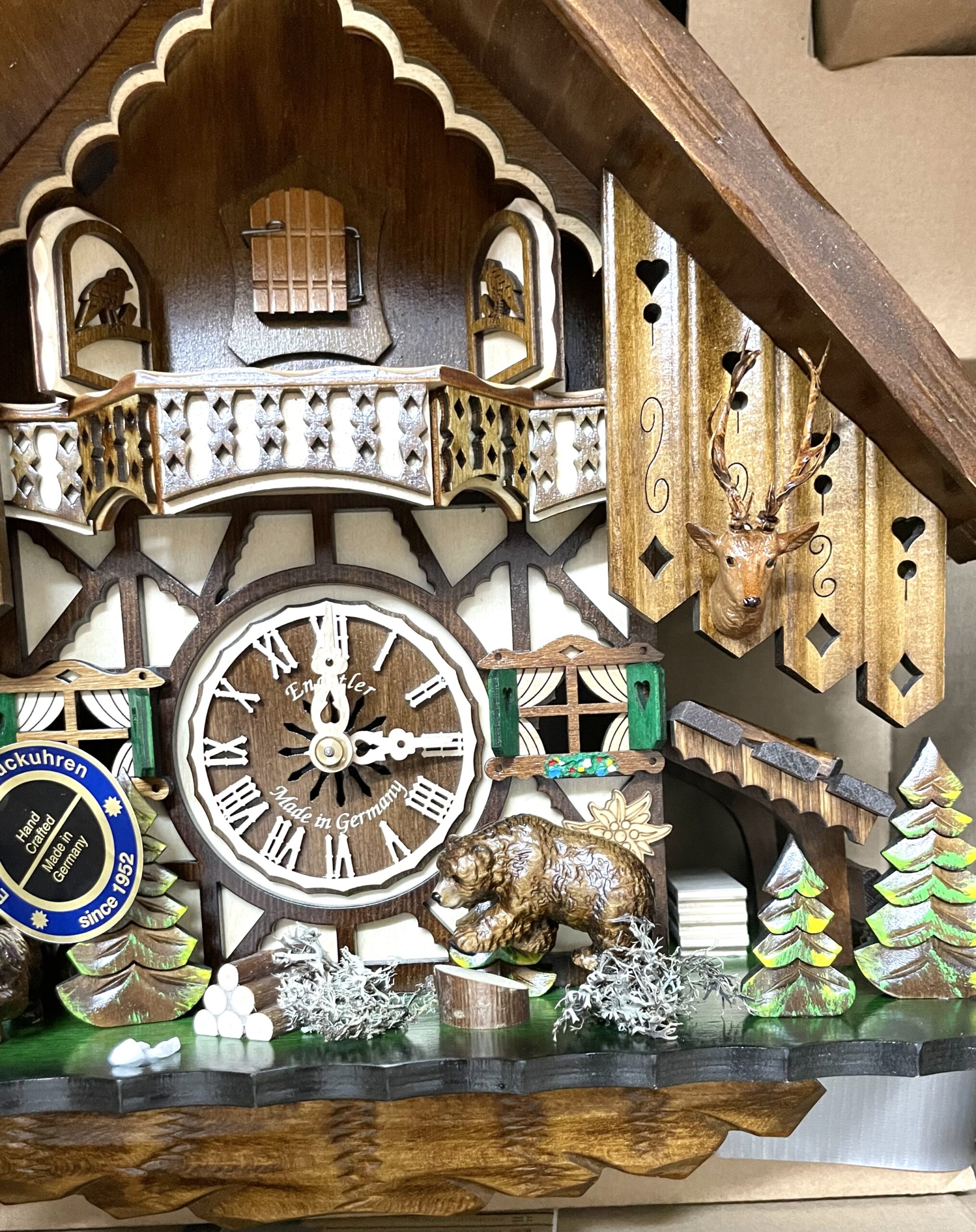 Reloj de cucu, reloj de cuco mecánico 57cm figuritas 8 dias hecho a mano,  reloj de cuco 488-8MT envío GRATIS