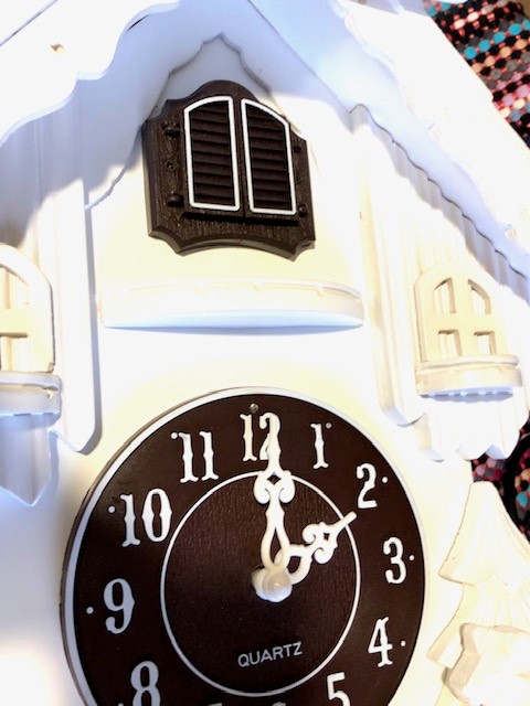 Reloj de cucu, espectacular, cuarzo MUSICAL, BLANCO, ALSACE precioso reloj  de cuco madera 35cm envío GRATIS