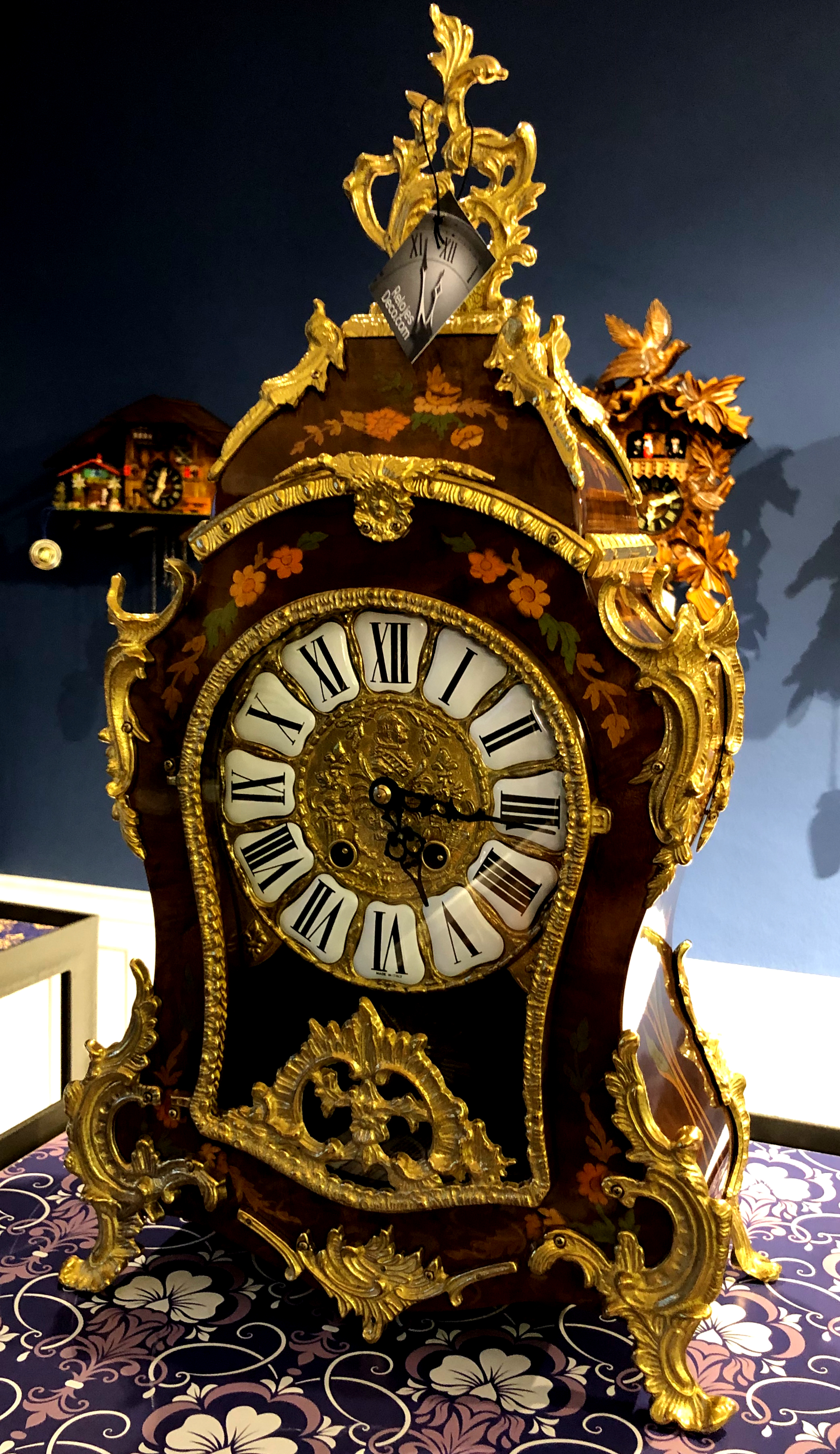 Ya que no Dureza Reloj de pendulo sobre mesa LUIS XV incrustaciones oro 14 kilates oro  envejecido - RelojesDECO