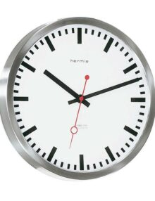 Reloj de pared fabricado acero inoxidable y cristal 30cm Hermle 30471-002100