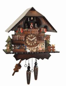 RELOJ BESO-CHALET con 33cm, Reloj de cuco de cuarzo MUSICAL  reloj de cuco 4704-QMT  BESO-CHALET Reloj de cuco Selva Negra, Alemán